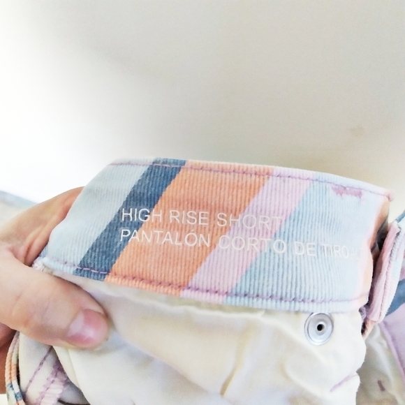Wild Fable Pastel Striped High Rise Raw Hem Shorts Size 2 - Picture 7 of 7